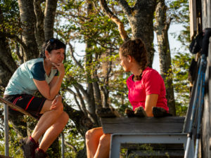Hiking on the second valley trail, rest at the Thomashütte, Kandel Hiking on the second valley trail, rest at the Thomashütte, Kandel